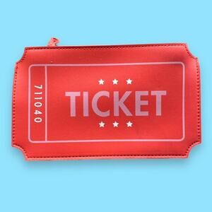 Ticket makeup bag neon red